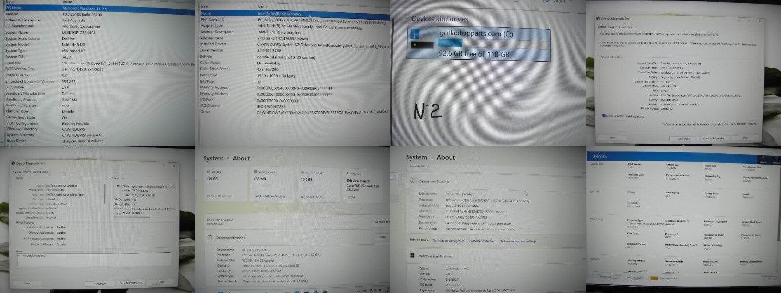 Dell Latitude 5420 14” FHD Intel Core i5-1145G7 2.6GHz 16GB 128GB SSD + Charger - Tested Computer Laptop Parts
