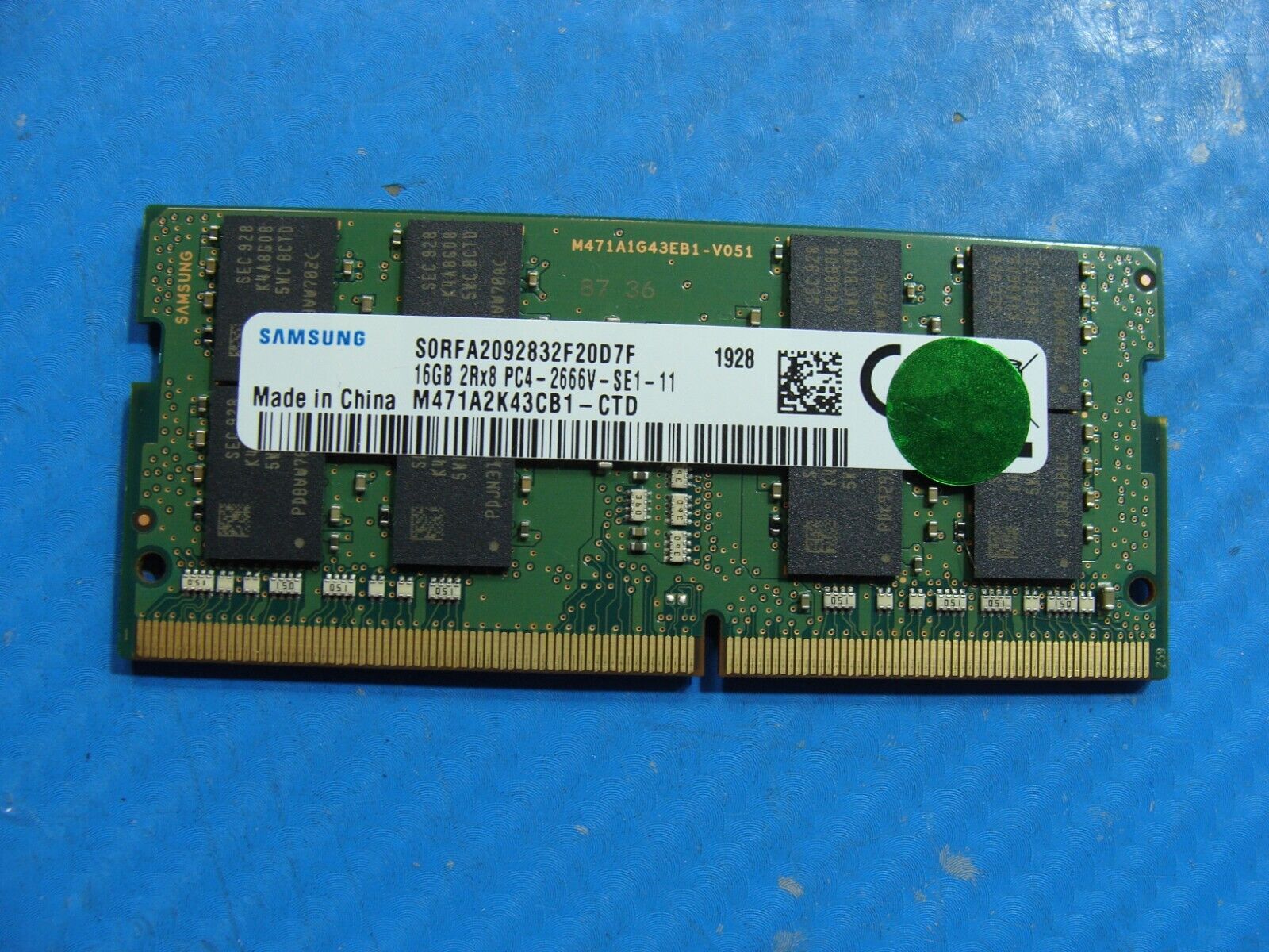 HP 15 G6 So-Dimm Samsung 16GB 2Rx8 Memory Ram PC4-2666V M471A2K43CB1-CTD