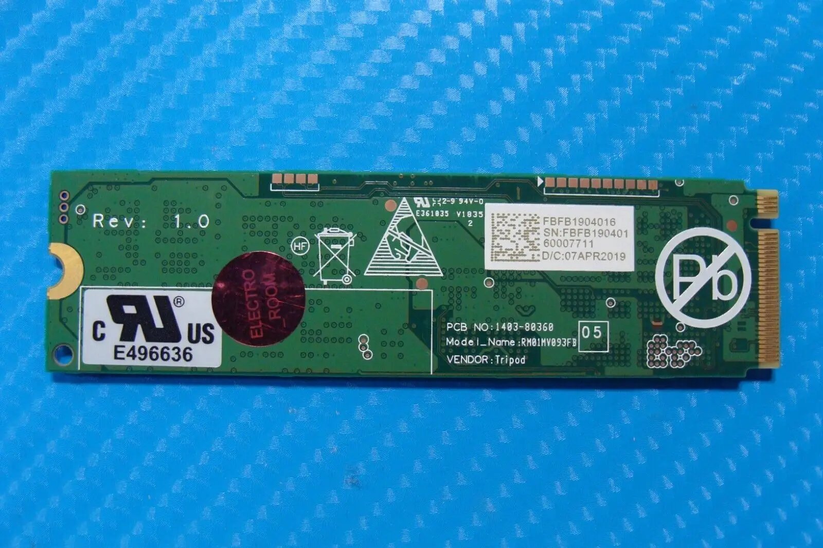 Lenovo X380 Yoga Union Memory 256GB NVMe M.2 SSD Solid State Drive SSS0L25132