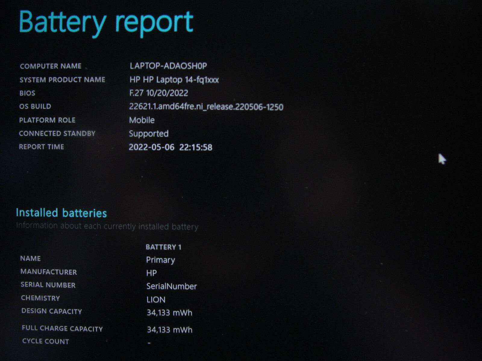 HP 14-FQ1025NR 14”FHD AMD Ryzen 5-5500U 2.1GHz 8GB 256GB SSD + Charger - Tested Computer Laptop Parts