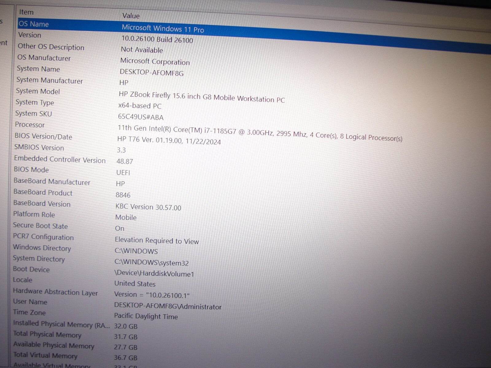 Warranty HP Zbook Firefly G8 15.6” FHD i7-1185G7 3GHz 32GB SSD Reset 512GB - Tested Computer Laptop Parts