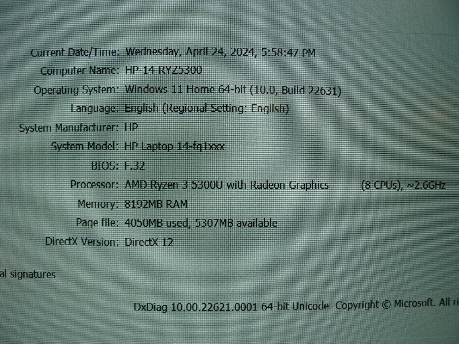 HP Laptop 14-fq1097nr 14