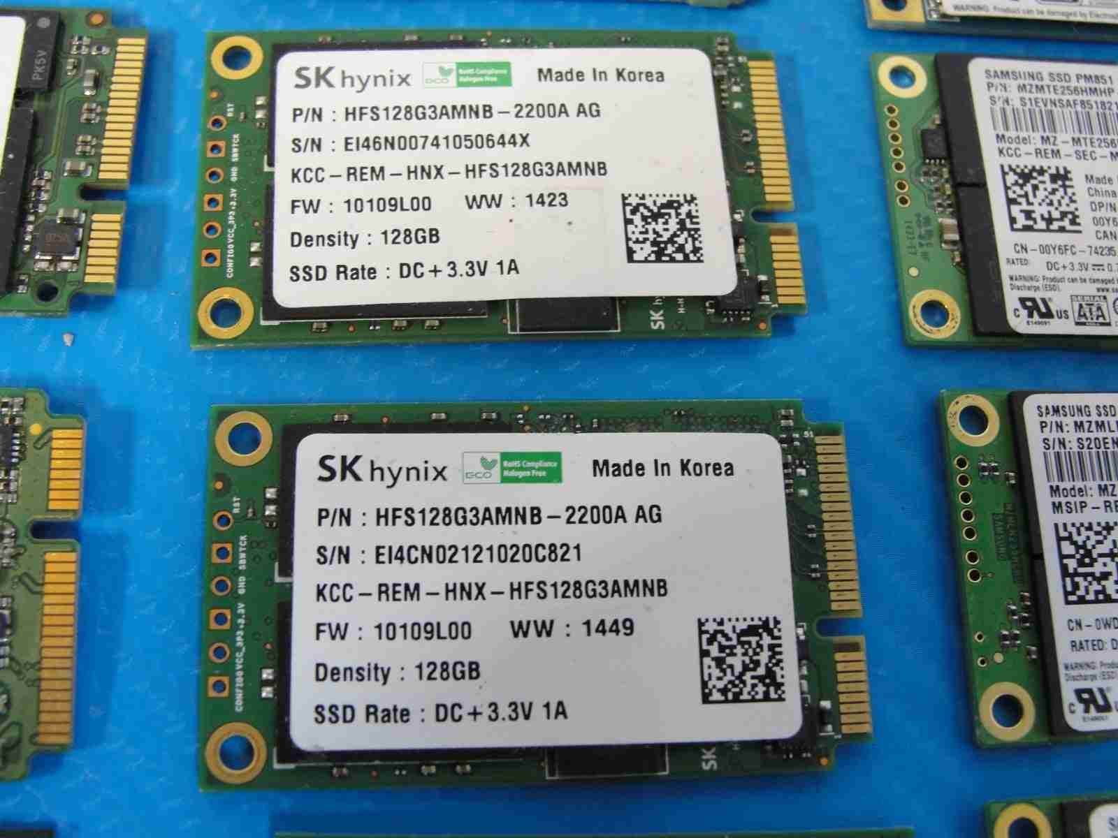 LOT of 38x mSATA Laptop SSD Drive 128/256/512 GB Mix Capacity /Mix Brand - Tested Computer Laptop Parts