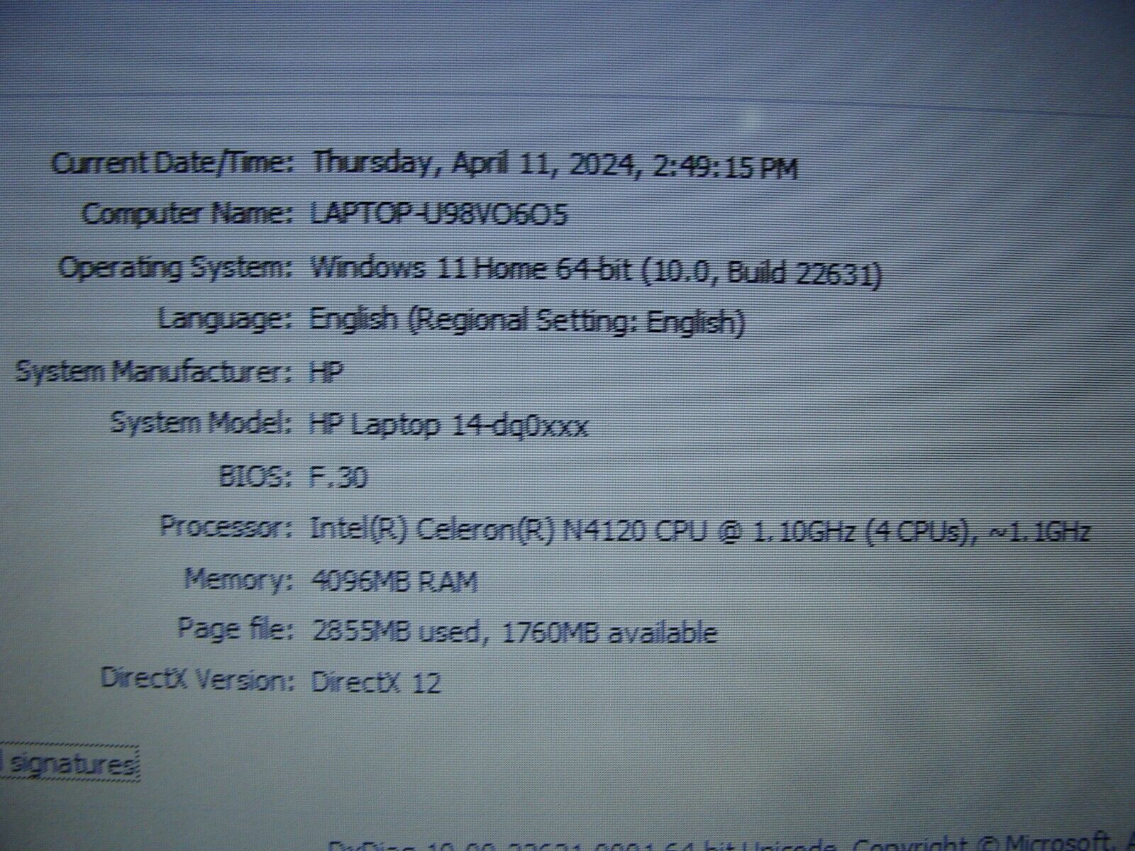 HP Laptop 14-DQ0051DX 14