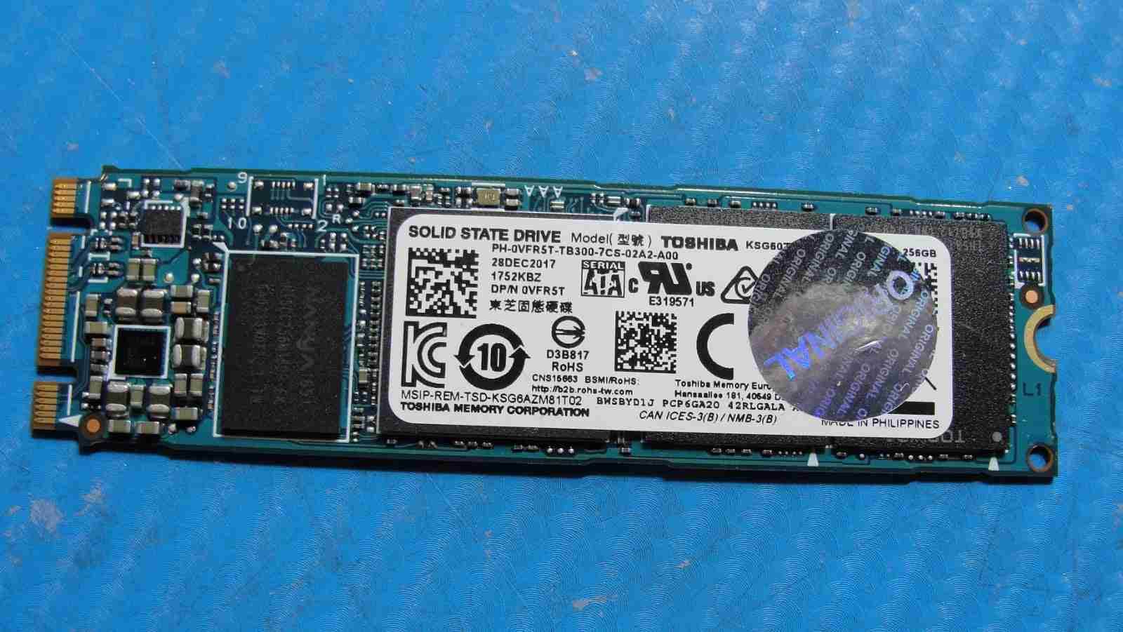 Dell 7375 TOSHIBA 256GB NVMe M.2 SSD Solid State Drive KSG60ZMV256G VFR5T - Tested Computer Laptop Parts