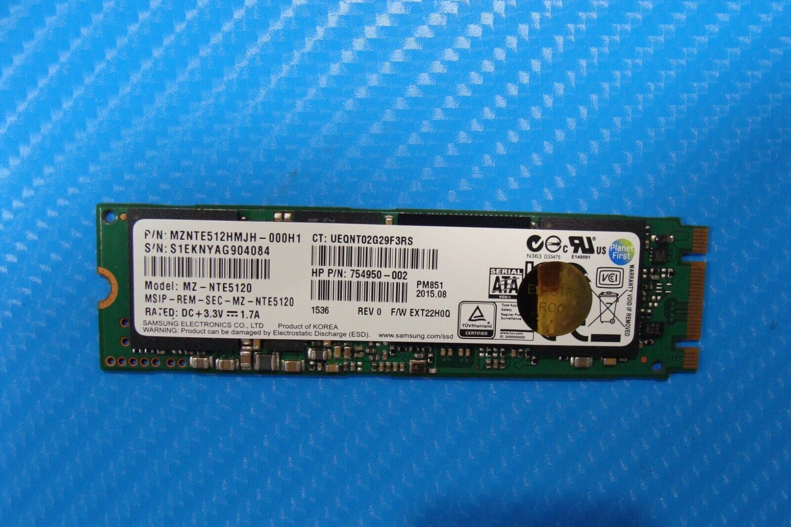 HP 13-4105dx Samsung 512GB M.2 SATA SSD Solid State Drive MZNTE512HMJH-000H1
