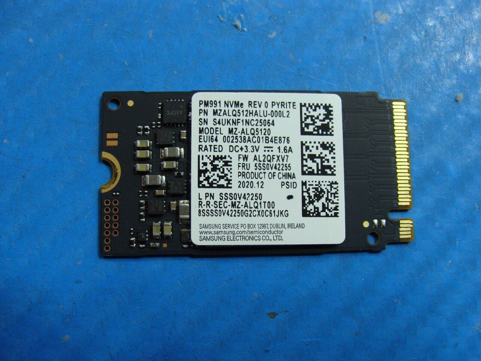 Lenovo 5 15ITL05 Samsung 512GB NVMe M.2 SSD MZALQ512HALU-000L2 5SS0V42255 - Tested Computer Laptop Parts