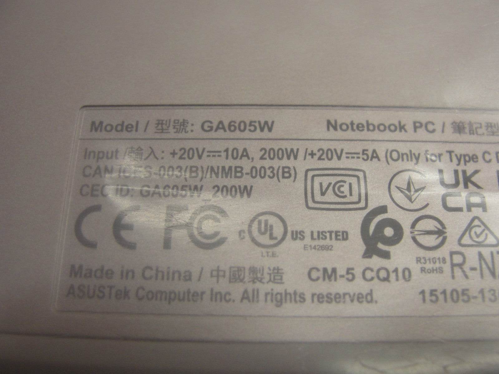 ASUS ROG Zephyrus G16 GA605W GA605WI Touchpad Trackpad Gray 0406-03100200 - Tested Computer Laptop Parts