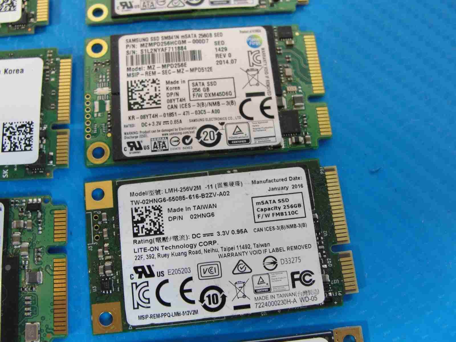 LOT of 38x mSATA Laptop SSD Drive 128/256/512 GB Mix Capacity /Mix Brand - Tested Computer Laptop Parts