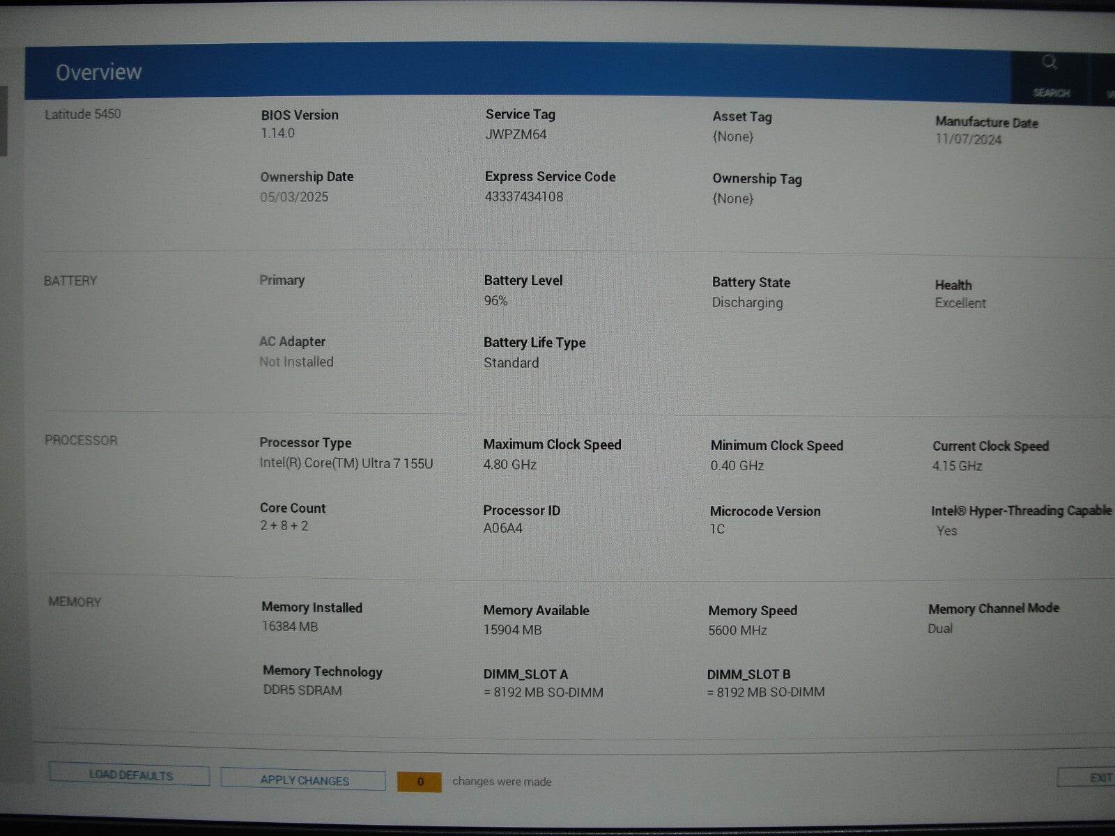 Dell Latitude 5450 14” FHD Core Ultra 7155U 2.1GHz 16GB 256GB SSD Warranty - Tested Computer Laptop Parts