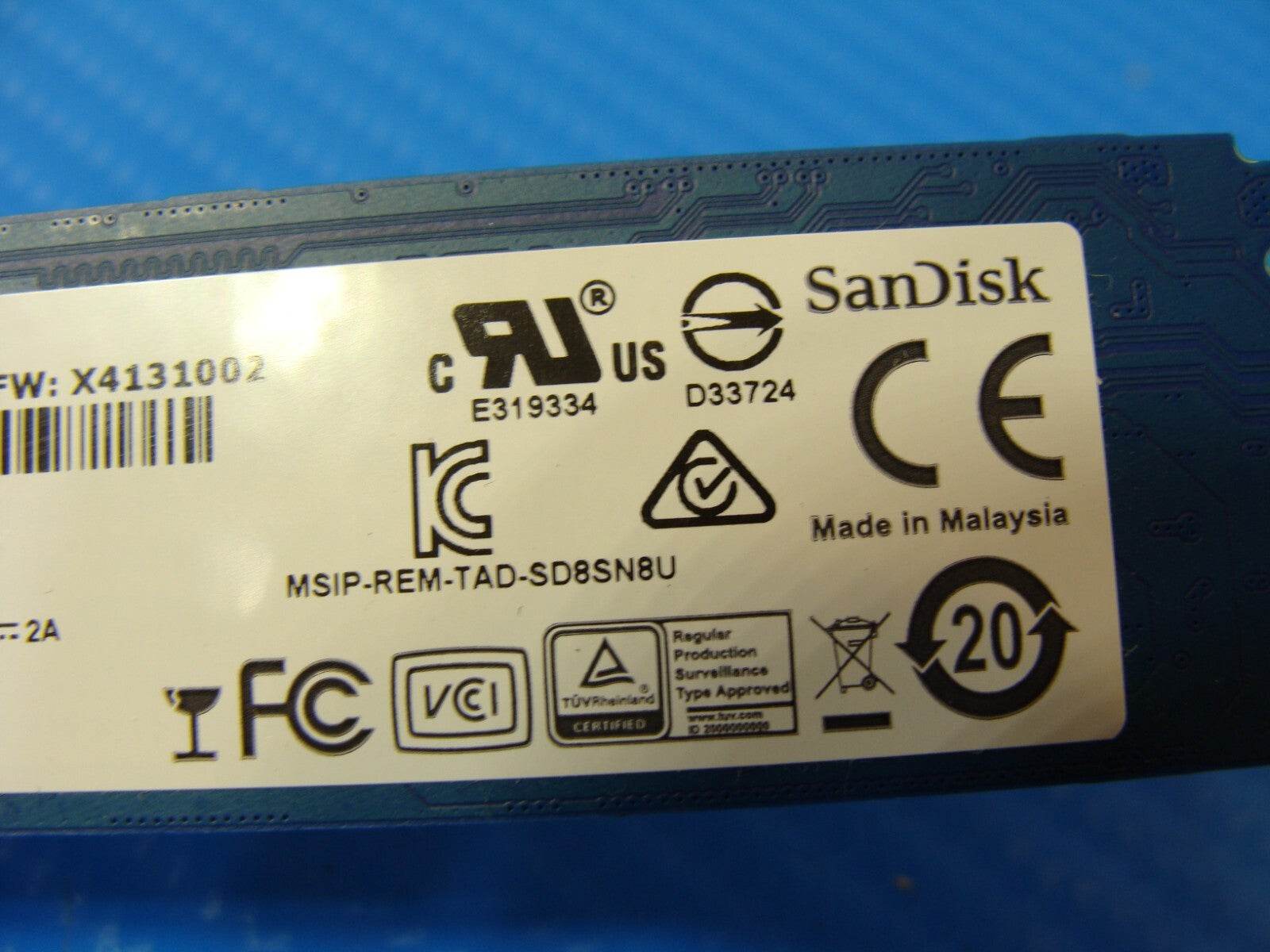 Asus GL503VM-BI7N13 SanDisk 128GB SATA M.2 SSD SD8SN8U-128G-1002 - Tested Computer Laptop Parts
