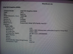 Apple Macbook Air A1466 (2017)13”HD Intel Core i5-5350U 1.8GHz 8GB 128GB SSD - Tested Computer Laptop Parts