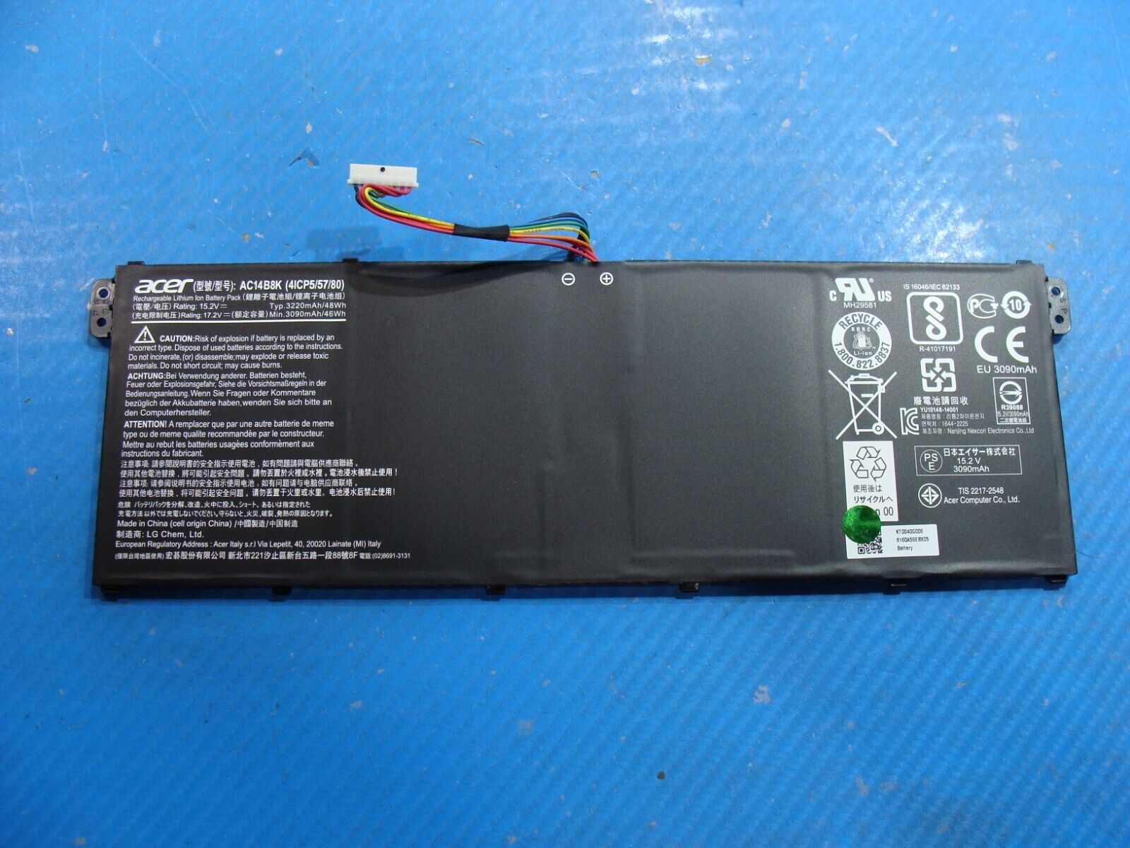 Acer Predator Helios 300 PH315-51-78NP Battery 15.2V 48Wh 3220mAh AC14B8K 98%