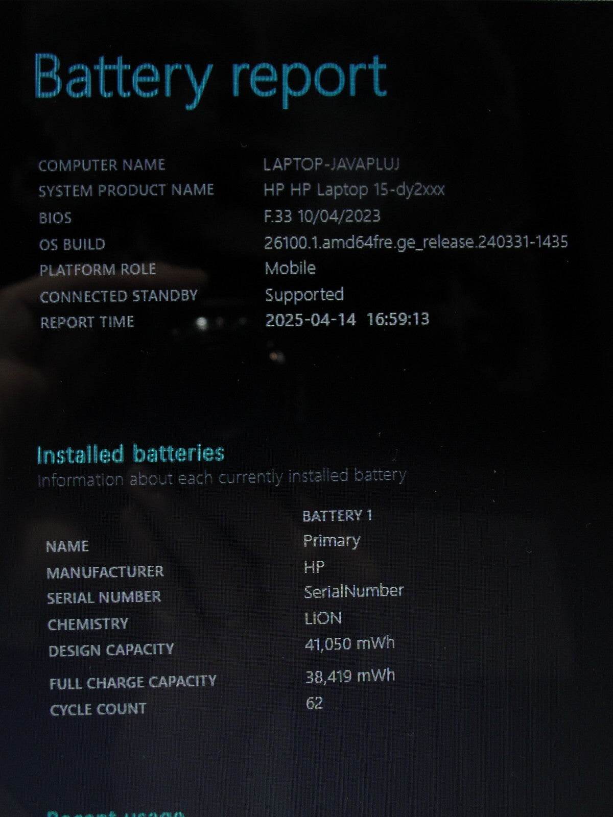 HP 15-DY2091WM 15.6” HD Intel Core i3-1115G4 3GHz 8GB 256GB SSD Original Charger - Tested Computer Laptop Parts