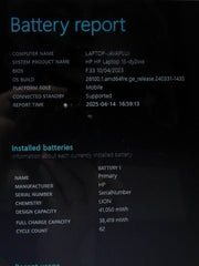 HP 15-DY2091WM 15.6” HD Intel Core i3-1115G4 3GHz 8GB 256GB SSD Original Charger - Tested Computer Laptop Parts