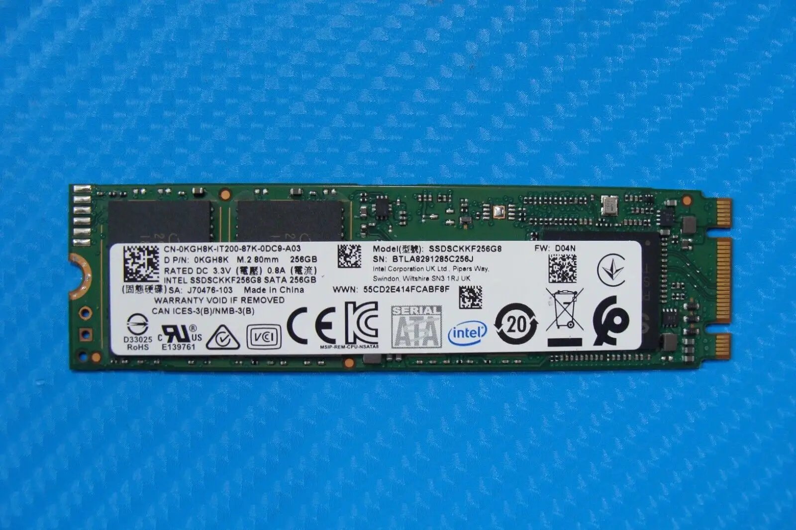 Dell G3 3579 Intel M.2 SATA 256GB SSD Solid State Drive KGH8K SSDSCKKF256G8