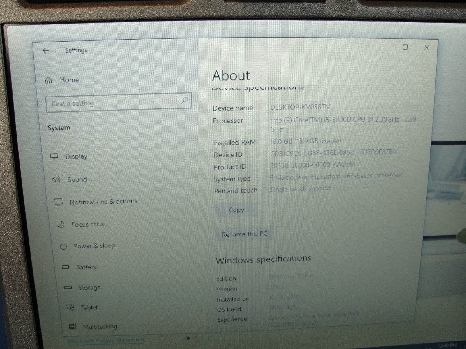 Panasonic Toughbook CF-31 MK5 Touch i5-5300U 2.30GHz 16GB 1TB SSD GoodBat READ 2 - Tested Computer Laptop Parts