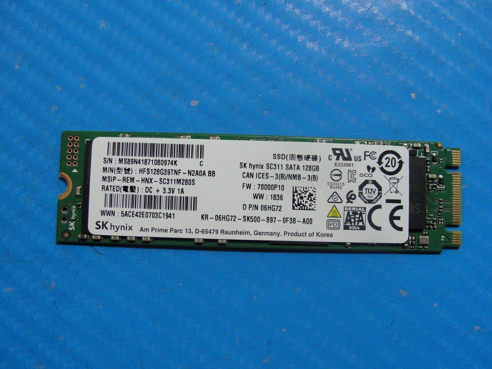 Lenovo X380 SK Hynix 128GB M.2 SATA SSD Solid State Drive HFS128G39TNF-N2A0A - Tested Computer Laptop Parts