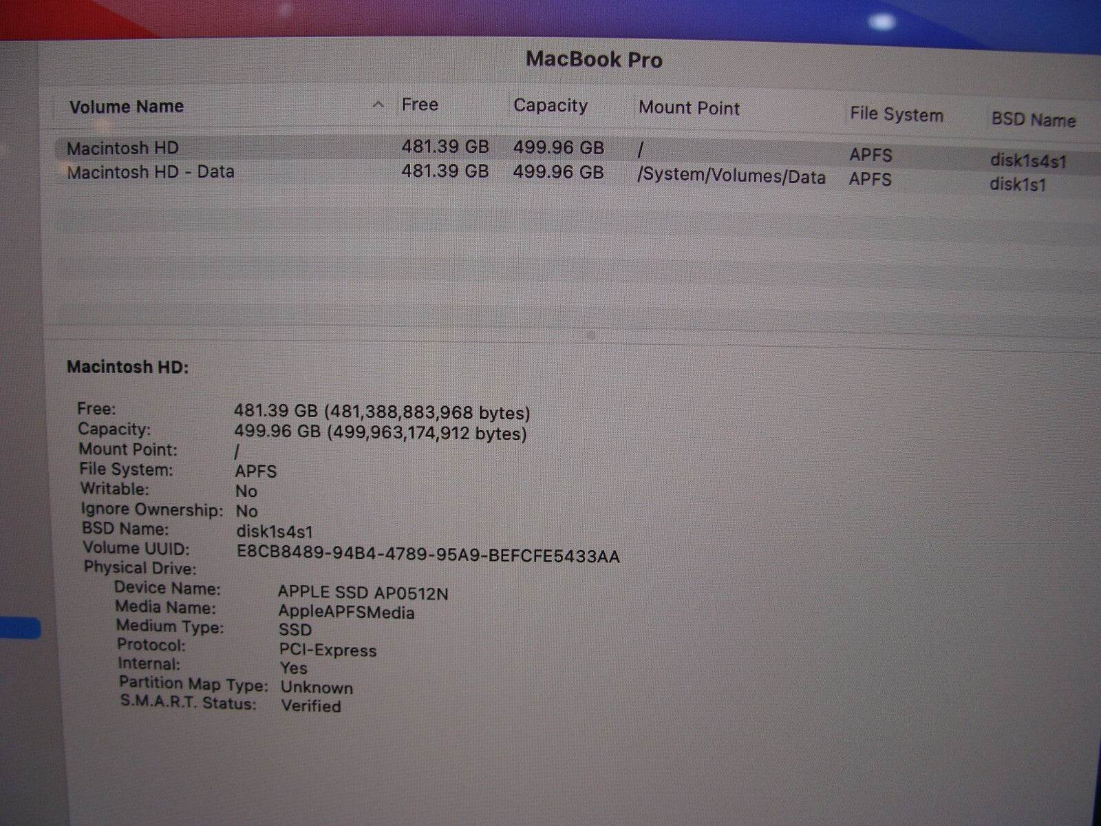 Apple MacBook Pro A2141 2019 i9-9980HK 2.4GHz 32GB 512GB Pro 5300M Excel Battery - Tested Computer Laptop Parts