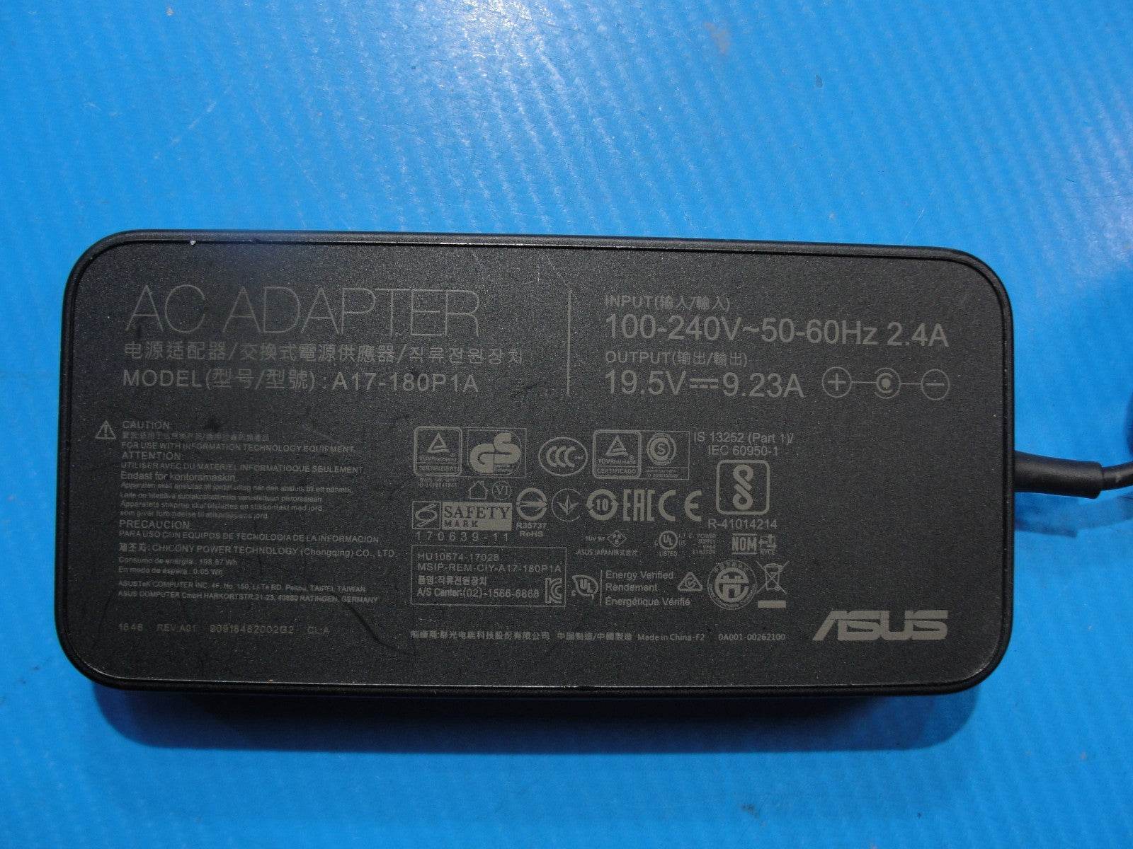 180W 19.5V 9.32A P/N: A17-180P1A Genuine Power Adapter - Tested Computer Laptop Parts