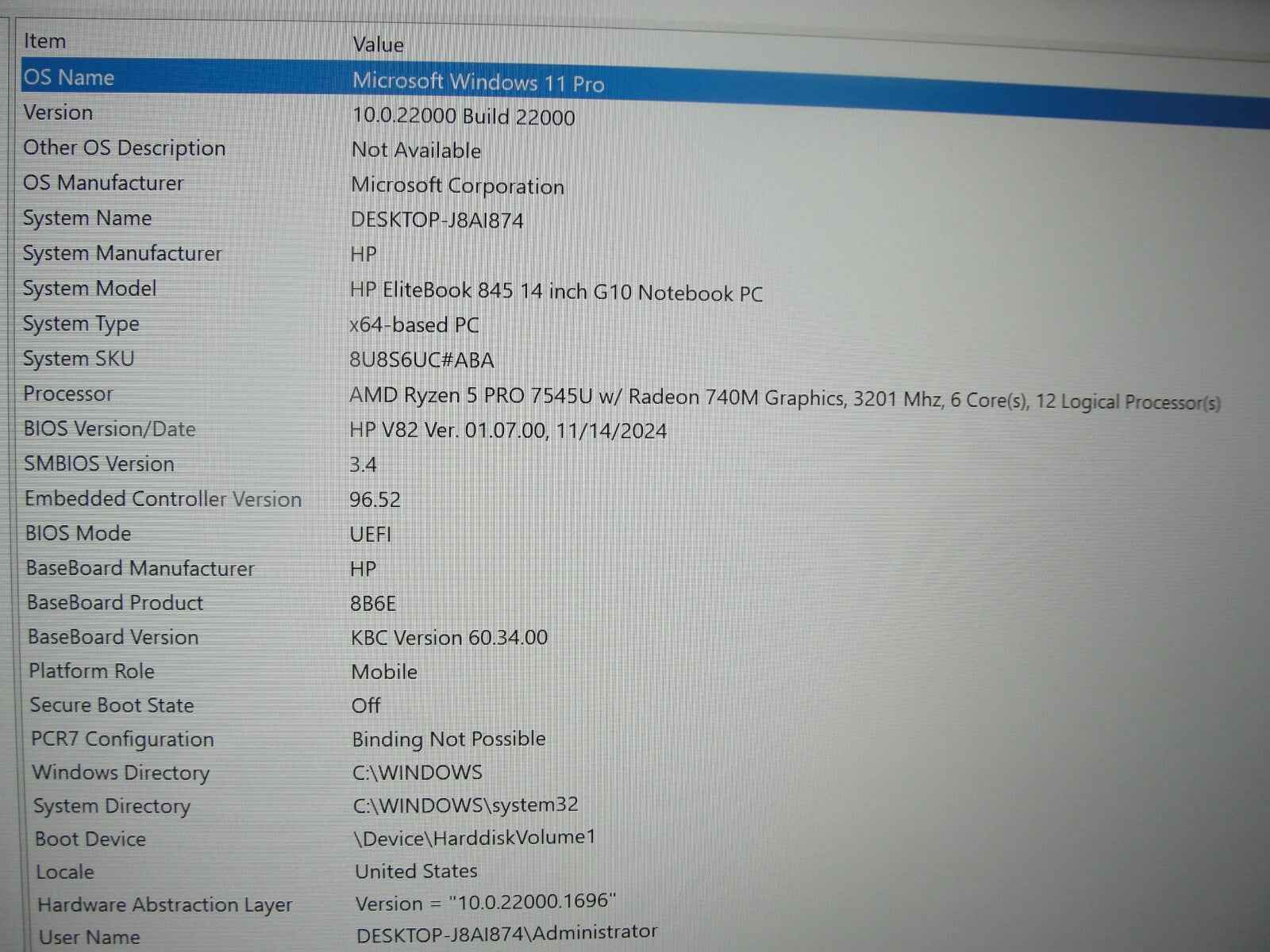 HP EliteBook 845 G10 14”TOUCH FHD Ryzen 5Pro 7545U 3.2GHz 16GB 512GBSSD Warranty - Tested Computer Laptop Parts