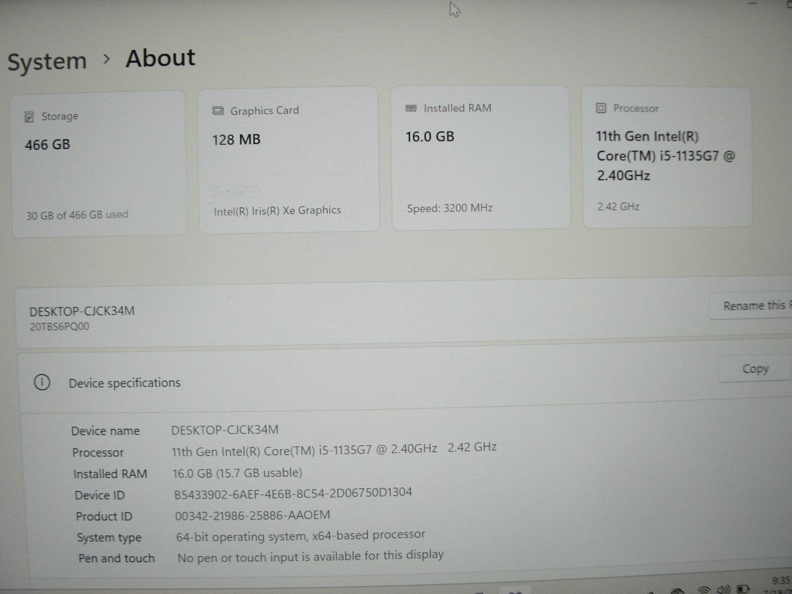 Lenovo ThinkPad E14 Gen 2 14” FHD Core i5-1135G7 2.4GHz 16GB 512GB SSD +Charger - Tested Computer Laptop Parts