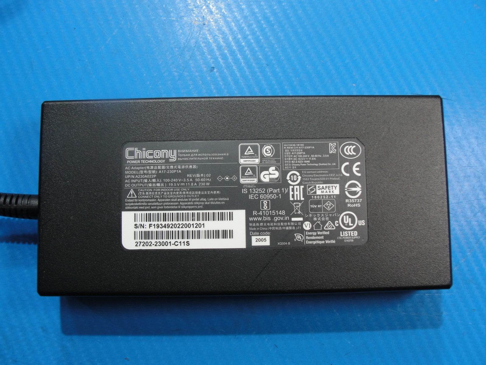 CHICONY Power Adapter Model: A230A022P P/N: A230A022P – 230W - Tested Computer Laptop Parts