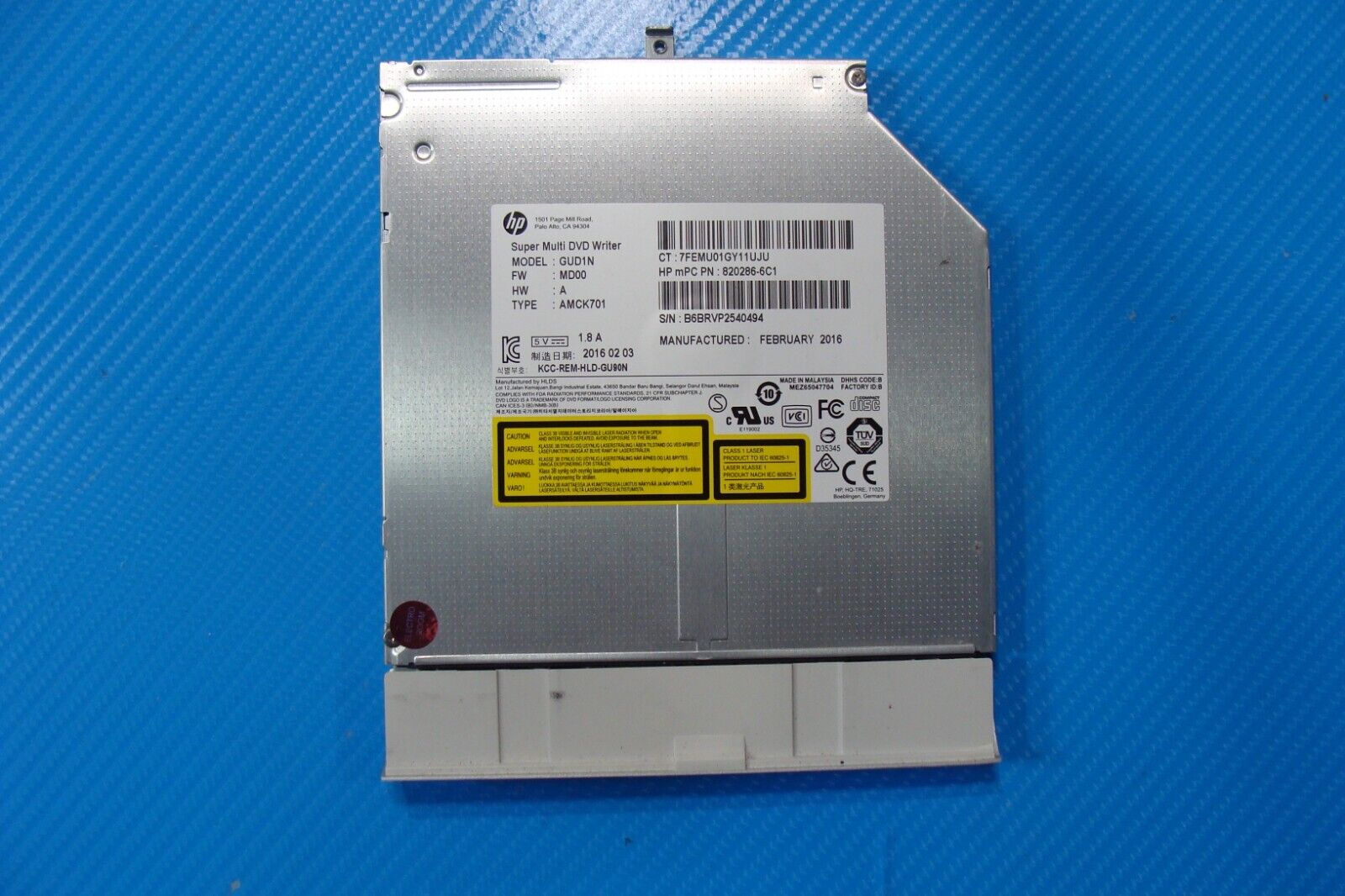 HP Envy 17.3” m7-u109dx OEM Laptop Super Multi DVD Burner Drive GUD1N 820286-6C1