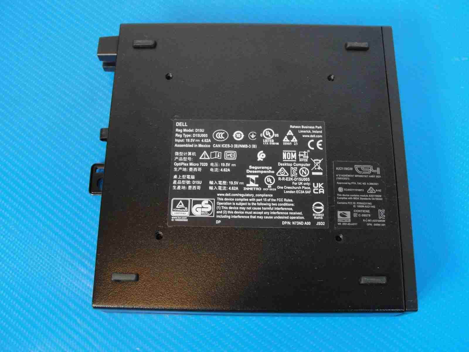 WRTY 2027 Dell OptiPlex 7020 Micro i7-14700T 16GB RAM 256GB SSD W11P WIFI BT - Tested Computer Laptop Parts