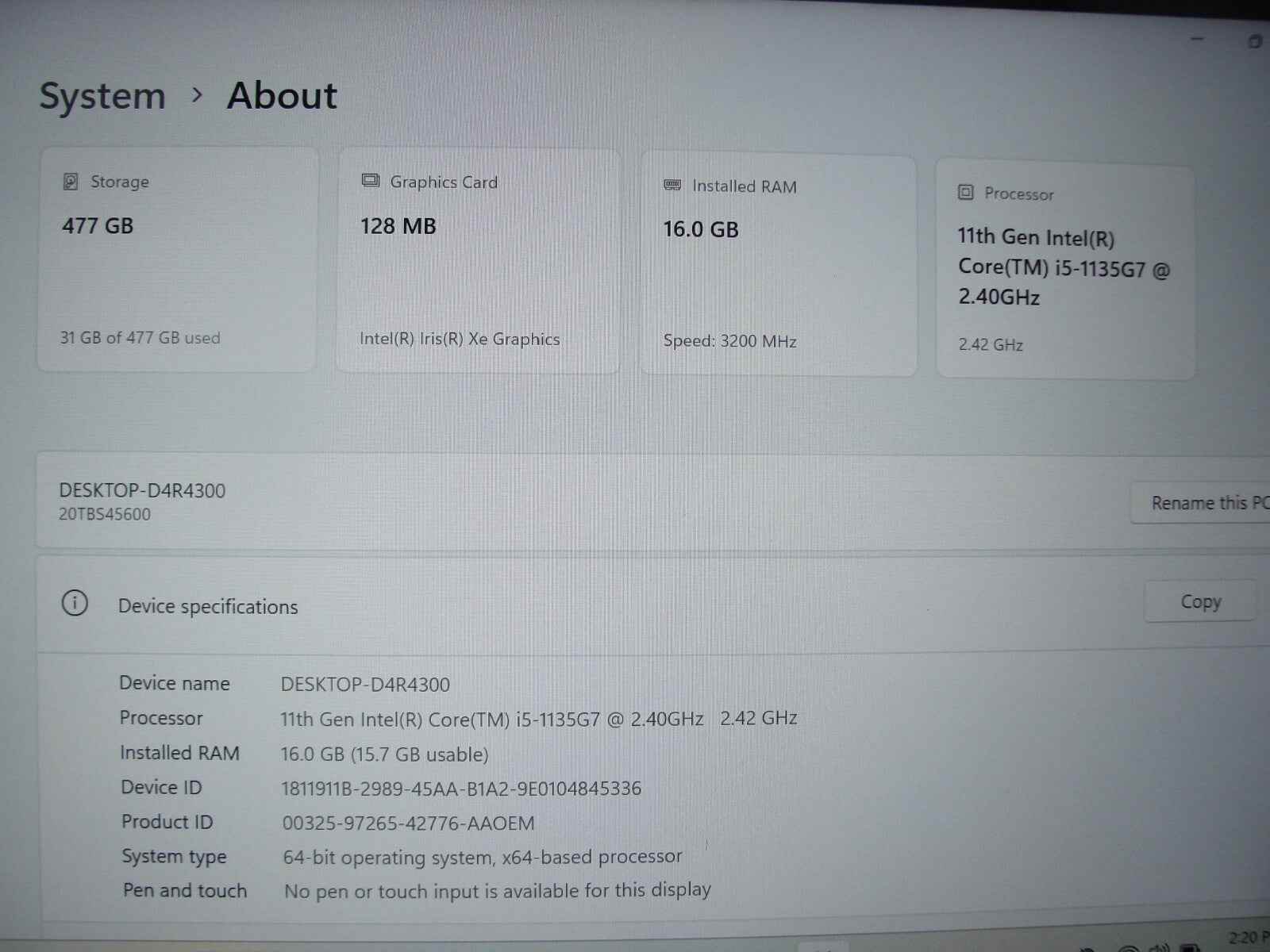 Lenovo ThinkPad E14 Gen 2 14”FHD Intel Core i5-1135G7 2.4GHz 16GB 512GB SSD - Tested Computer Laptop Parts