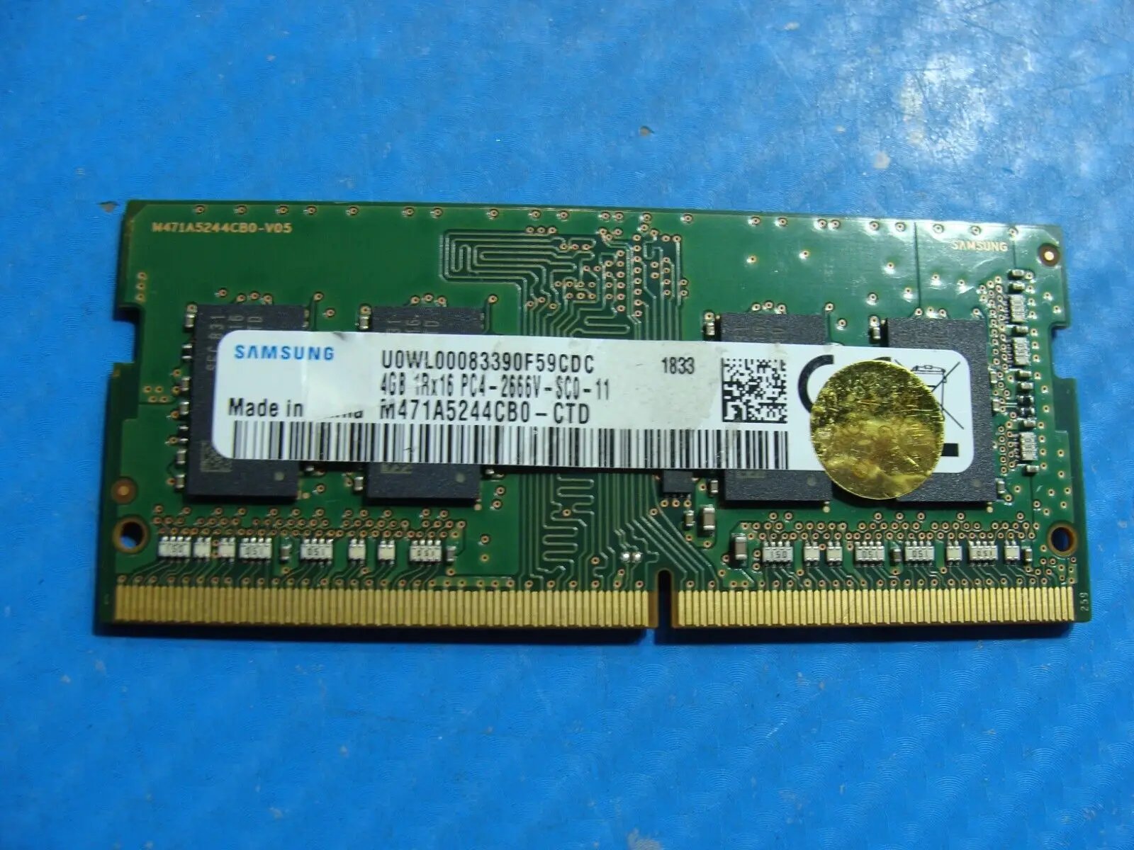 HP 15t-cn000 Samsung 4GB 1Rx16 PC4-2666V SO-DIMM Memory RAM M471A5244CB0-CTD