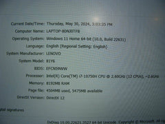 Lenovo Legion 5-15IMH05H 15.6” FHD 120hz i7-10750H 2.6GHz 8GB 512GB GTX1660 Ti - Tested Computer Laptop Parts