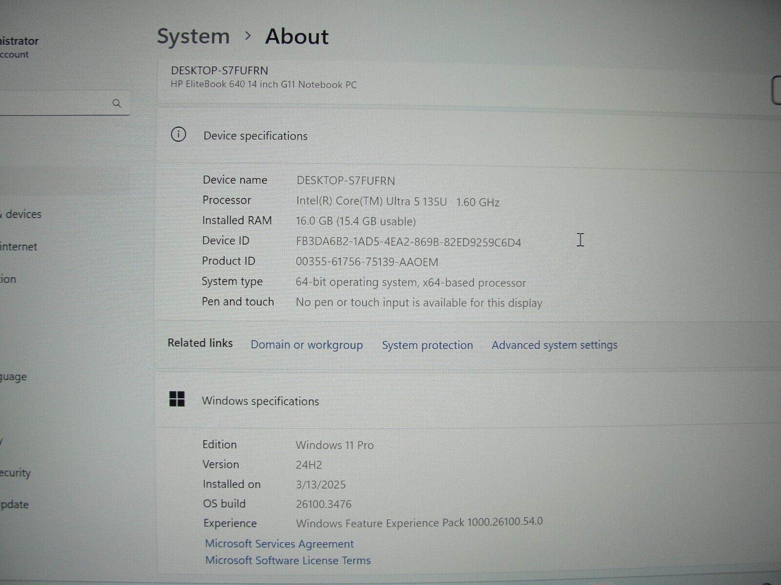 Warranty HP EliteBook 640 G11 14”WUXGA Core Ultra 5 135U 1.6GHz 16GB SSD 256 - Tested Computer Laptop Parts