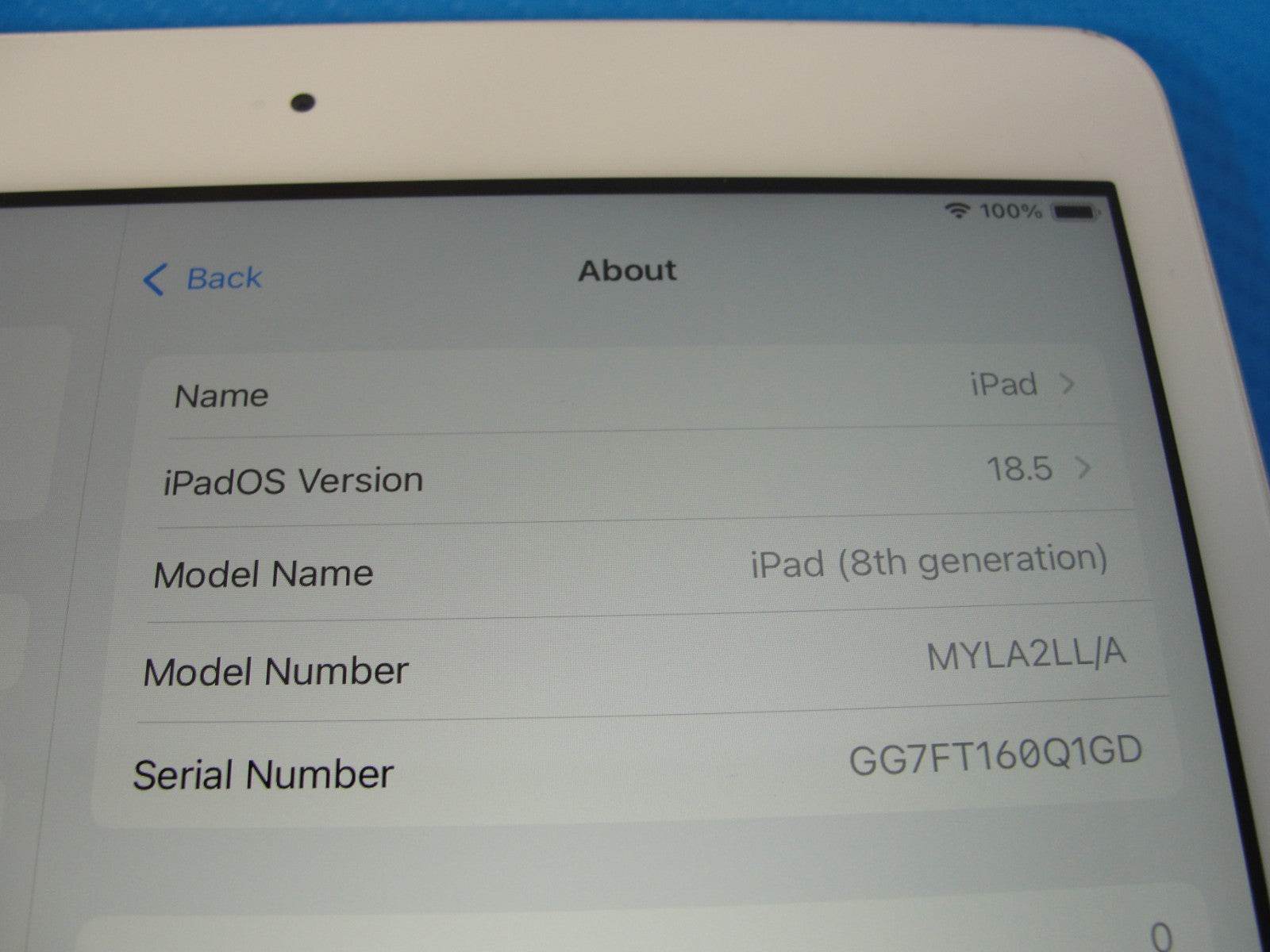 Apple iPad 8th Generation 32 GB Wi-Fi 10.2 in Silver /Grade A - Tested Computer Laptop Parts