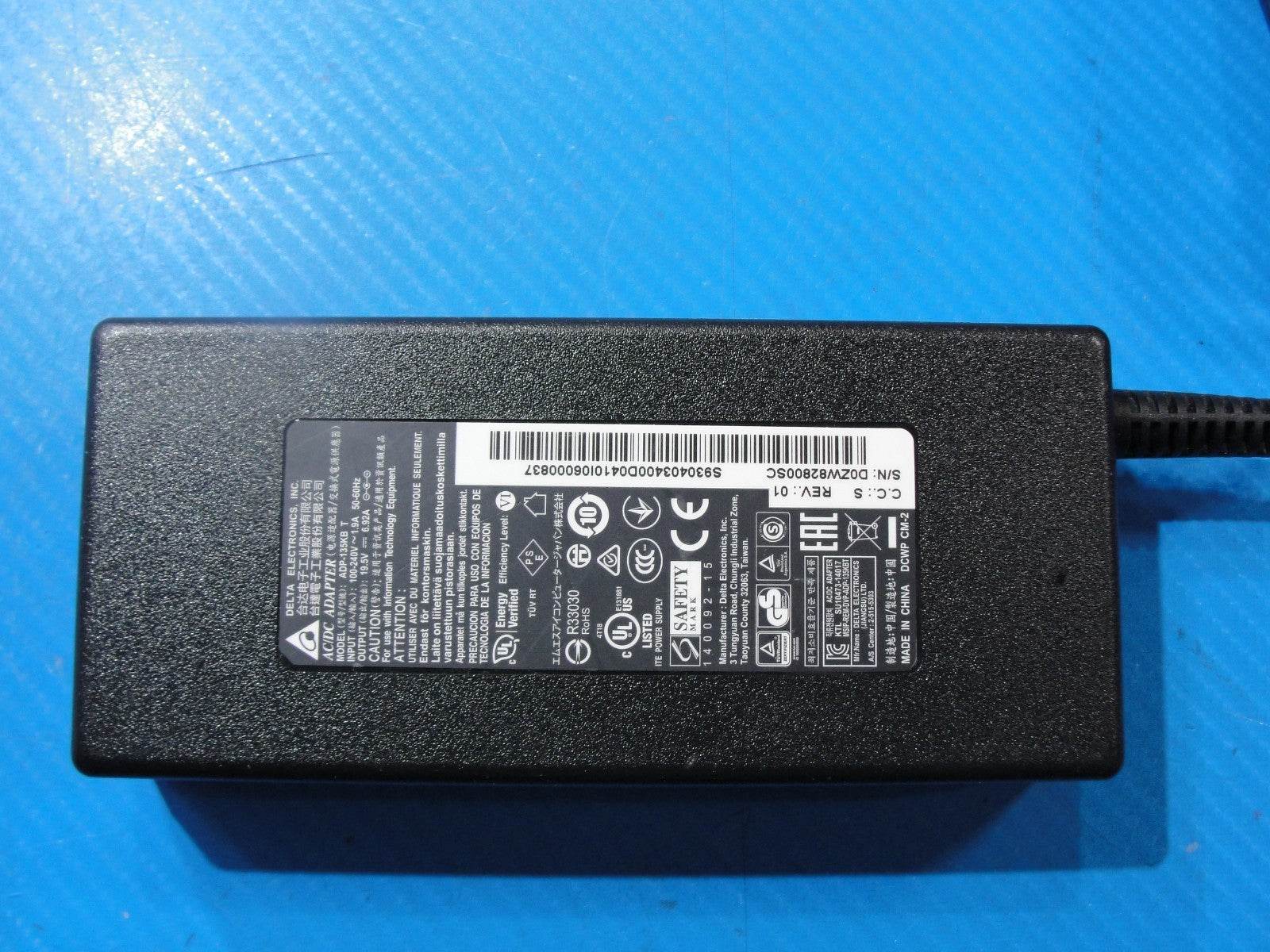 135W Delta Electronics AC Adapter 19.5V 6.92A 7.4mm× 5.0mm Tip with Center Pin - Tested Computer Laptop Parts