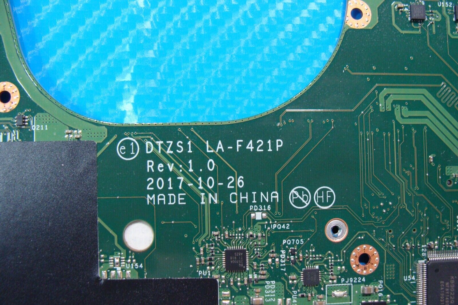 Lenovo ThinkPad 13.3” X380 Yoga i5-8350U 1.7GHz 8GB Motherboard LA-F421P 02DA016