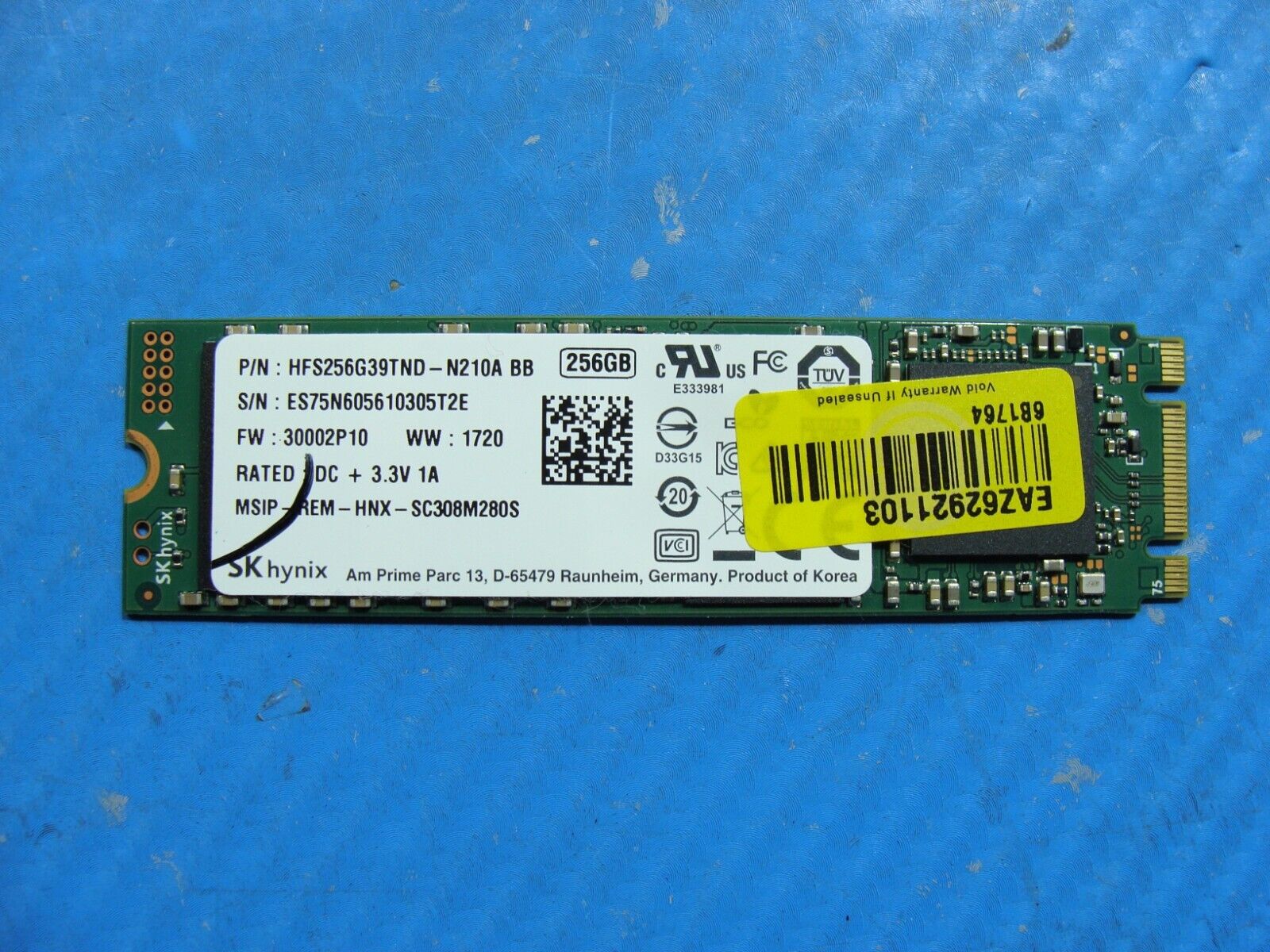 LG 14ZD970-GX50K SKHynix 256GB SATA M.2 SSD Solid State Drive HFS256G39TND-N210A