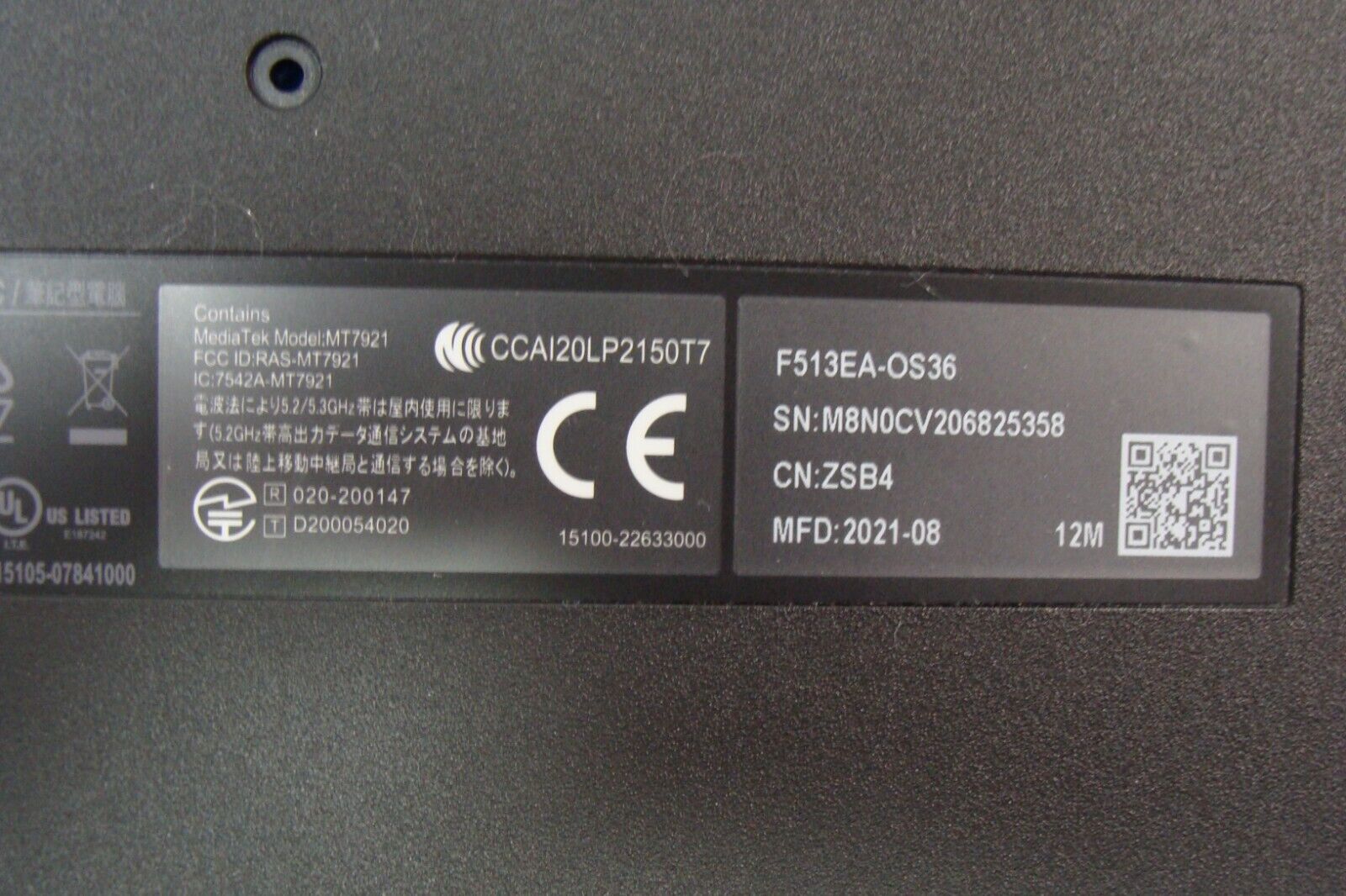 Asus VivoBook 15 15.6” F513EA-OS36 OEM Bottom Case Base Cover Black 13N1-BBA0D11