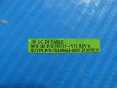 HP Pavilion 15.6” 15-au123cl Genuine Laptop DC IN Power Jack w/Cable 799735-Y51 - Tested Computer Laptop Parts