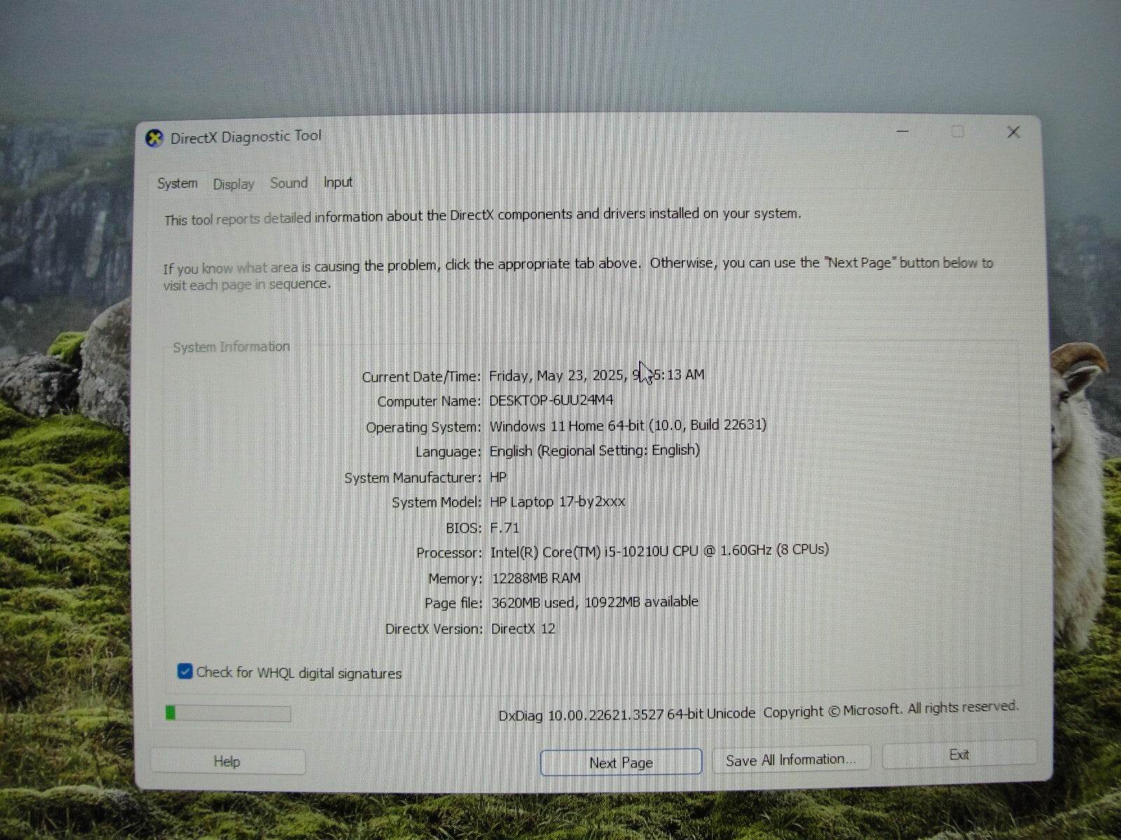 HP 17-BY2053CL 17.3” FHD Intel Core i5-10210U 1.6GHz 12GB 1TB HDD+Charger - Tested Computer Laptop Parts