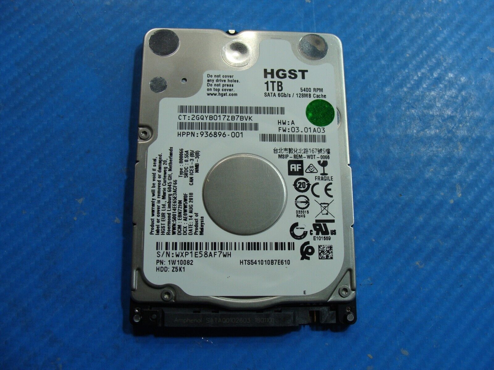 HP 15-da0033wm HGST 1TB SATA 2.5
