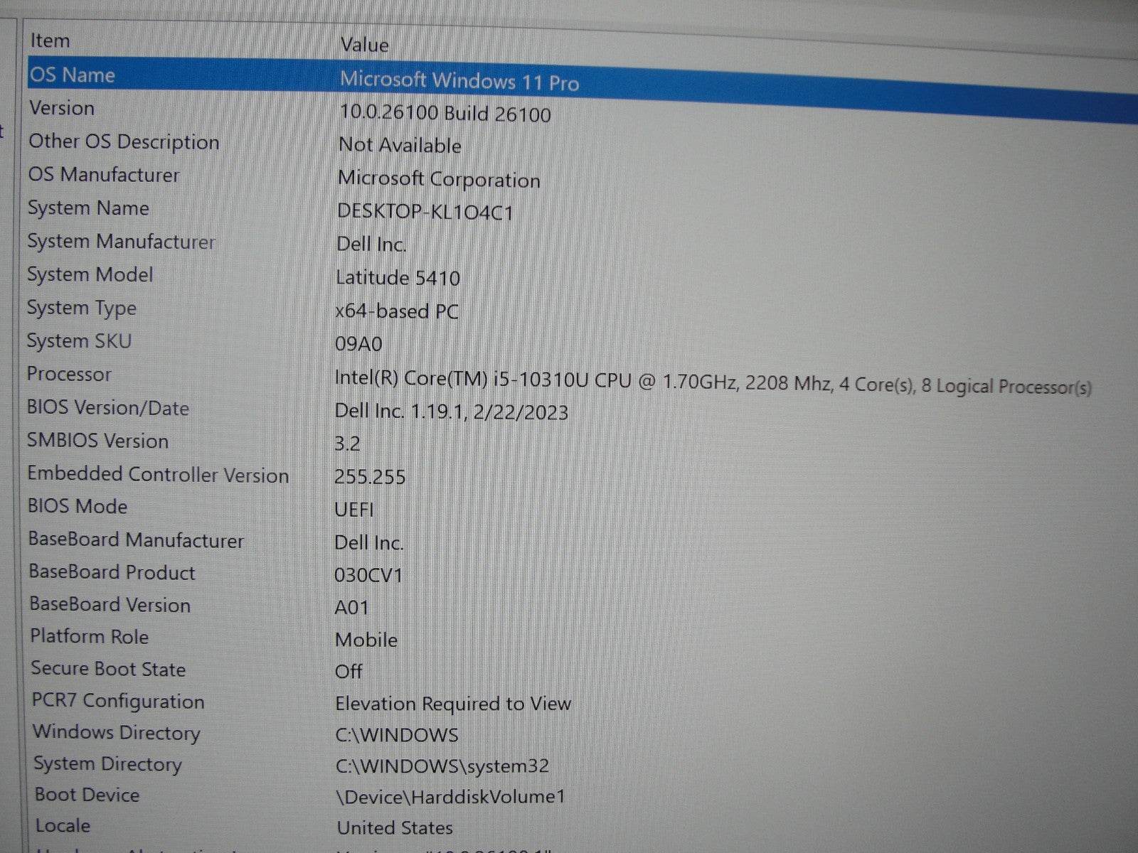 Dell Latitude 5410 14” FHD Intel Core i5-10310U 1.7GHz 8GB 256GB SSD+Charger - Tested Computer Laptop Parts