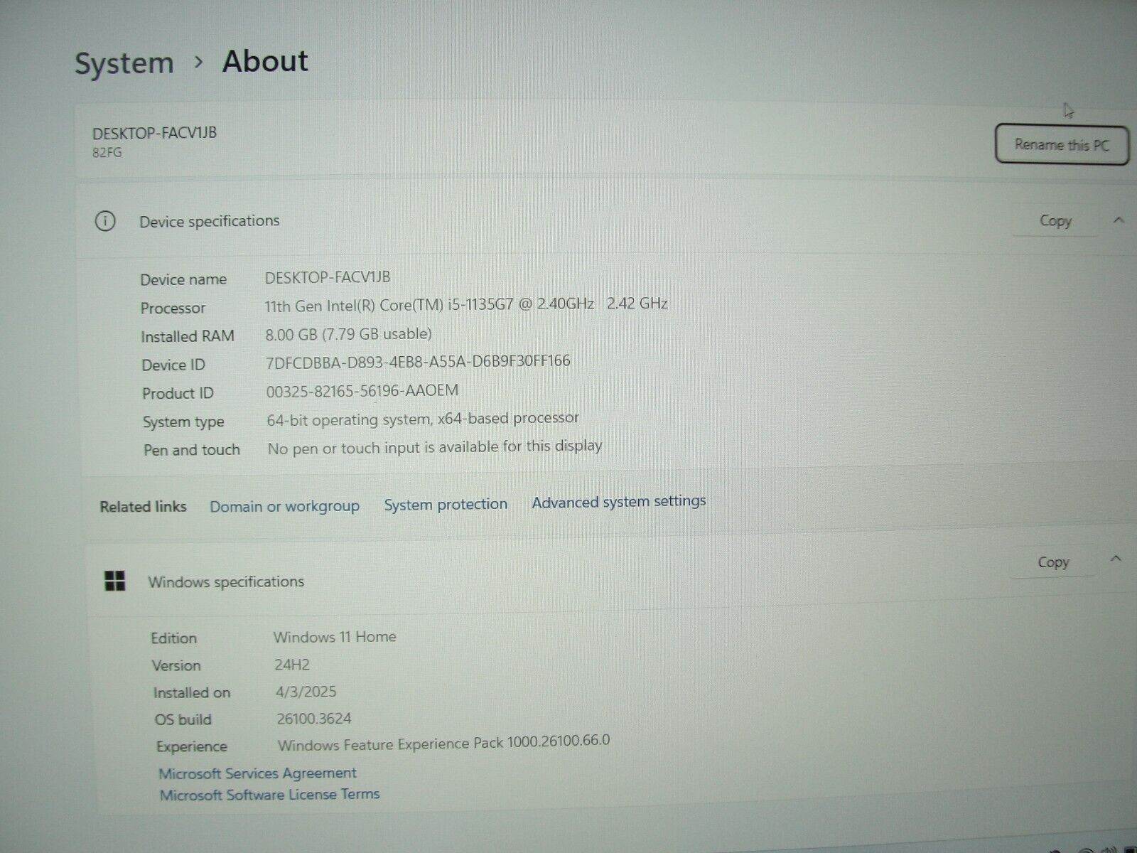 Lenovo IdeaPad 5 15ITL05 15.6” FHD Intel Core i5-1135G7 2.4GHz 8GB SSD 256GB - Tested Computer Laptop Parts