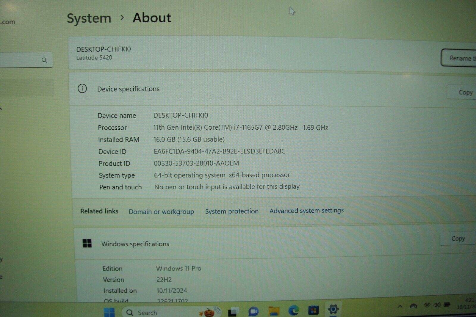 Dell Latitude 14 5420 FHD Intel Core i7 11th Gen 2.8GHz 16GB 512GB SSD Win 11PRO - Tested Computer Laptop Parts