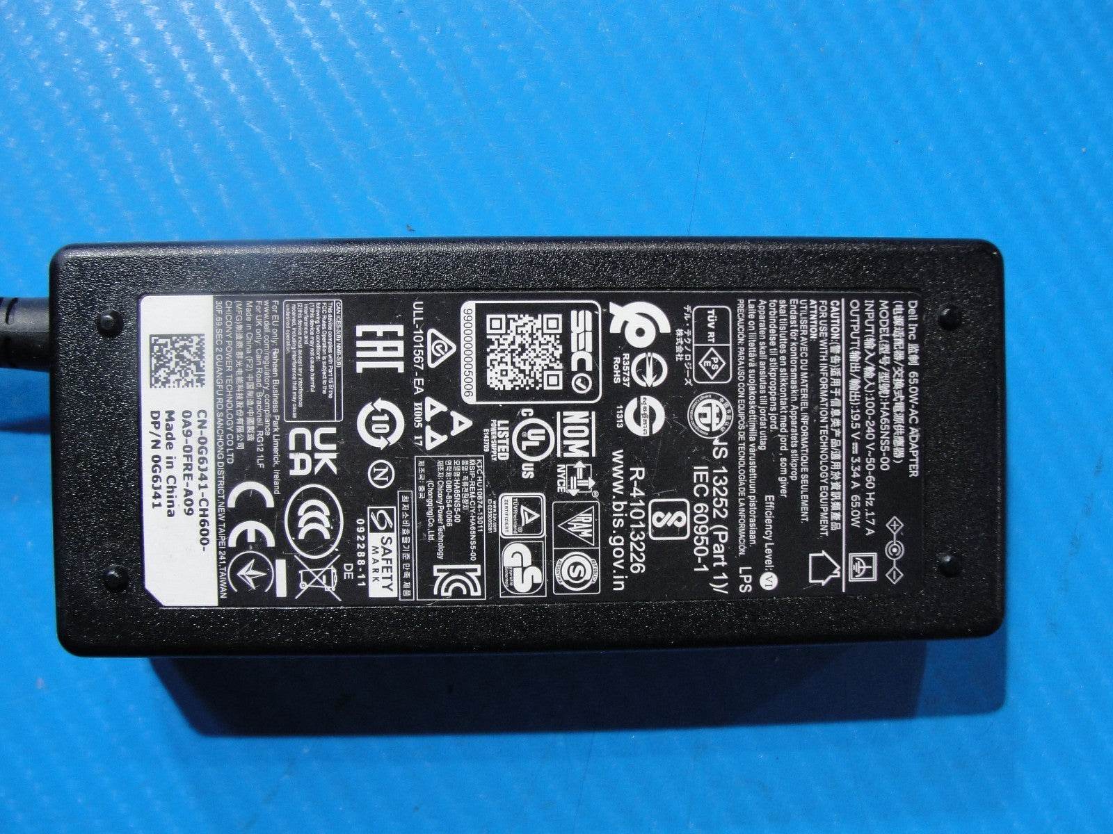 Genuine Dell 65W AC Adapter Charger – 19.5V 3.34A – 4.5mm x 3.0mm Black Tip - Tested Computer Laptop Parts