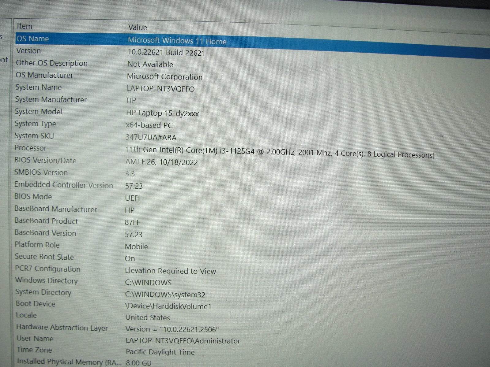 HP 15-DY2035TG 15.6”FHD Intel Core i3-1125G4 2GHz 8GB 256GB SSD + Charger - Tested Computer Laptop Parts