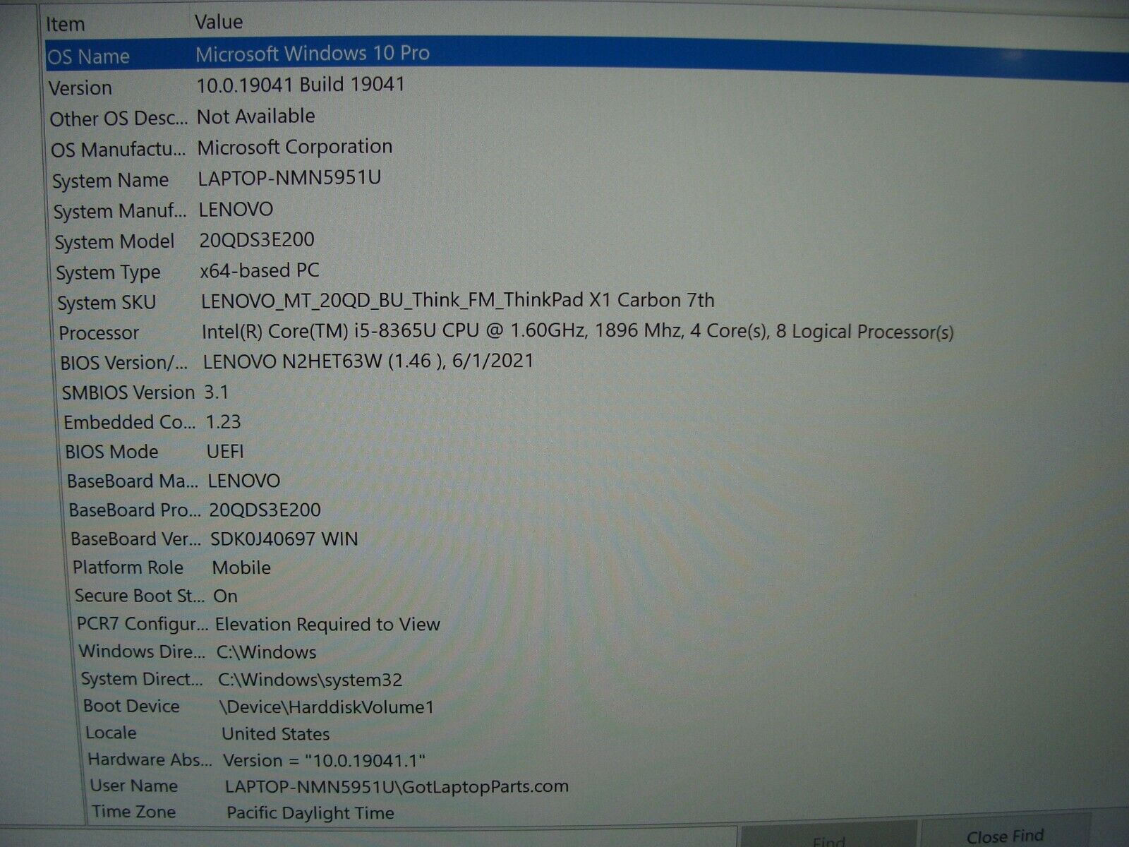 Lenovo ThinkPad X1 Carbon 7thGen 14