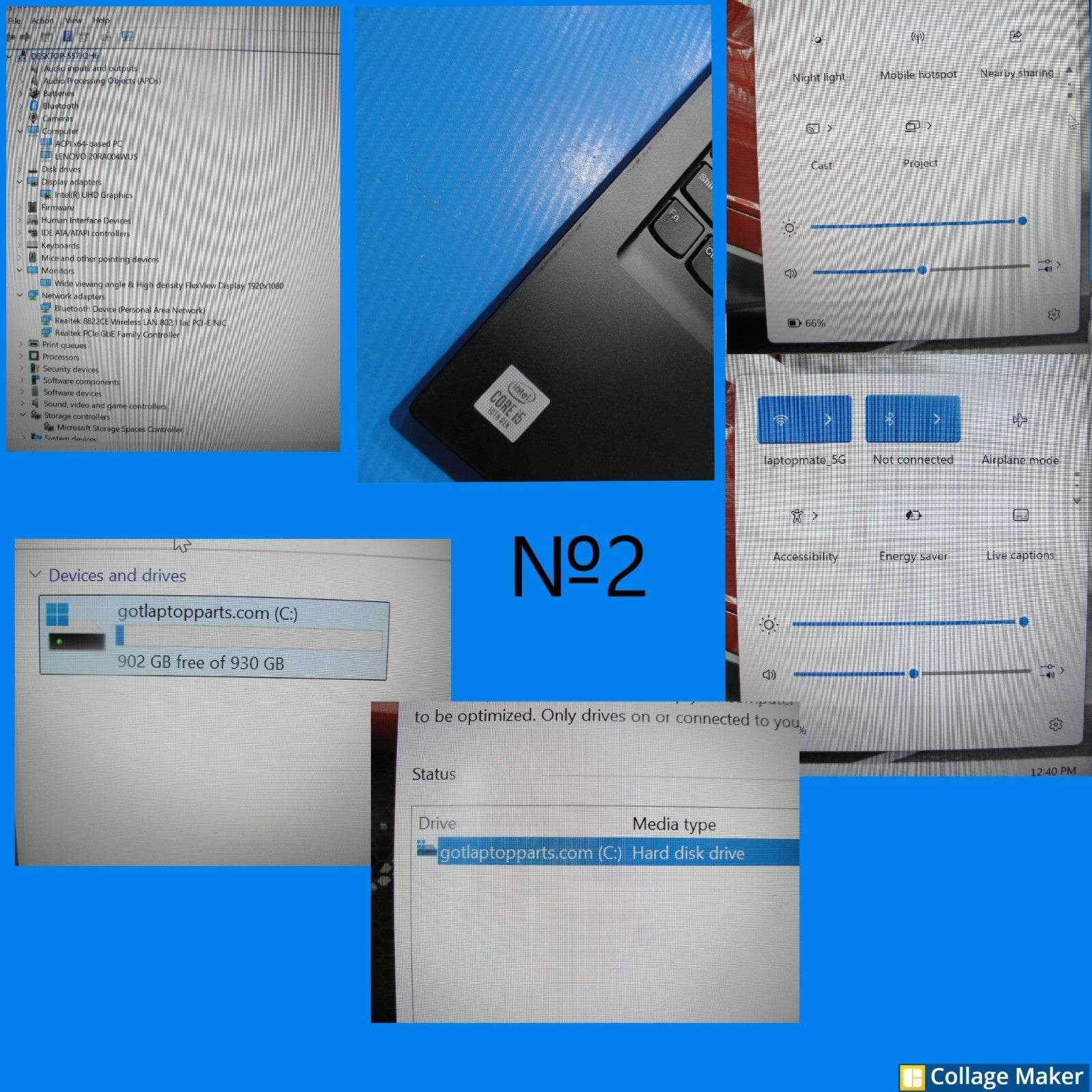 Lenovo ThinkPad E14 14”FHD Intel Core i5-10210U 1.6GHz 8GB HDD Reset 1TB+Charger - Tested Computer Laptop Parts