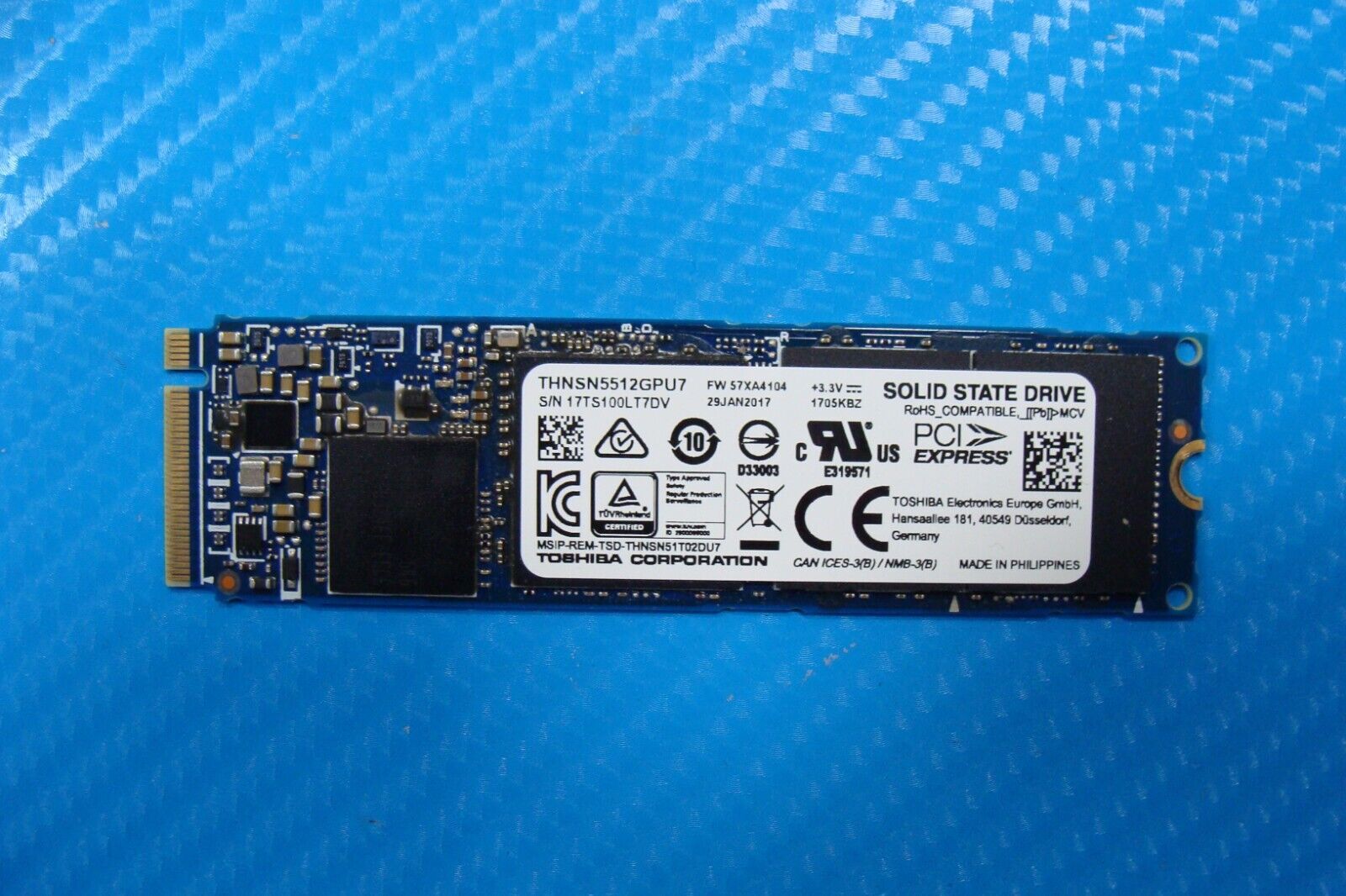 Gigabyte 15 XV8 Toshiba 512GB NVMe M.2 SSD Solid State Drive THNSN5512GPU7