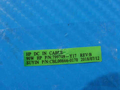 Genuine HP Laptop DC IN Power Jack w/Cable 799749-Y17 - Tested Computer Laptop Parts